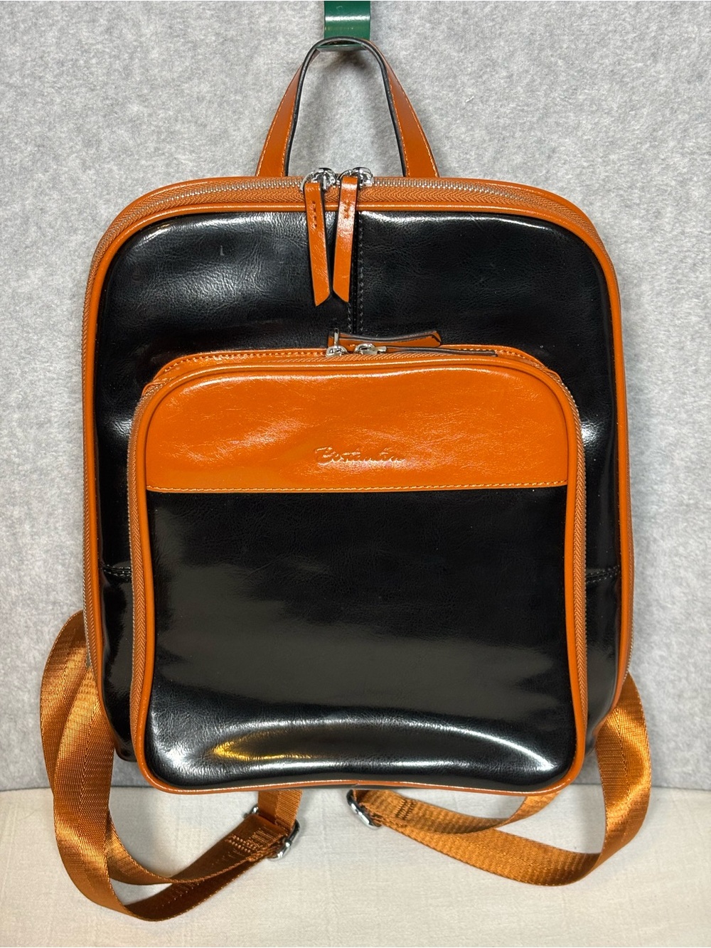 BOSTANTEN Vrba Genuine Leather Backpack Purse-Black/Brown Travel Casual Classic